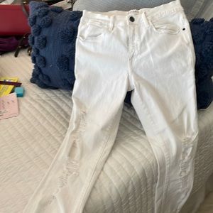 Frame white denim ripped skinny Jean size 27